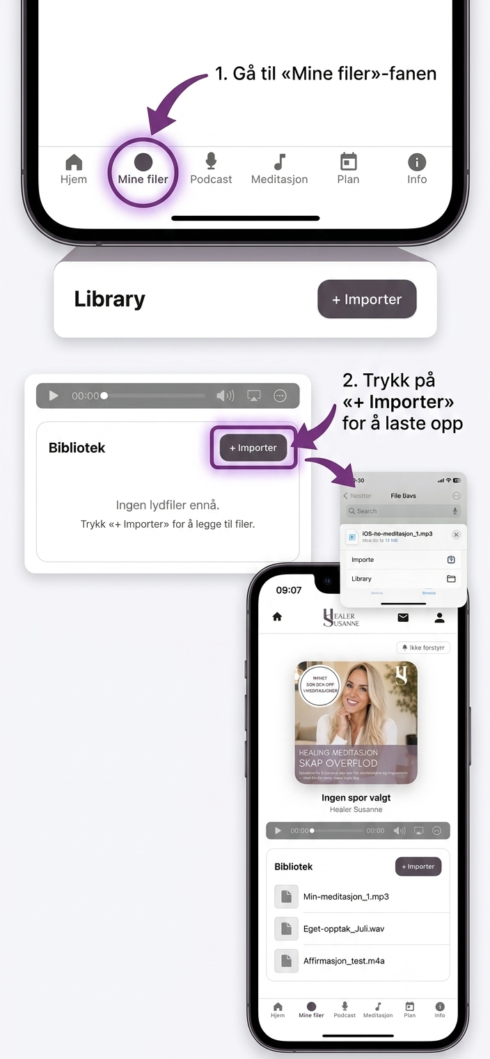 Importere filer til appen
