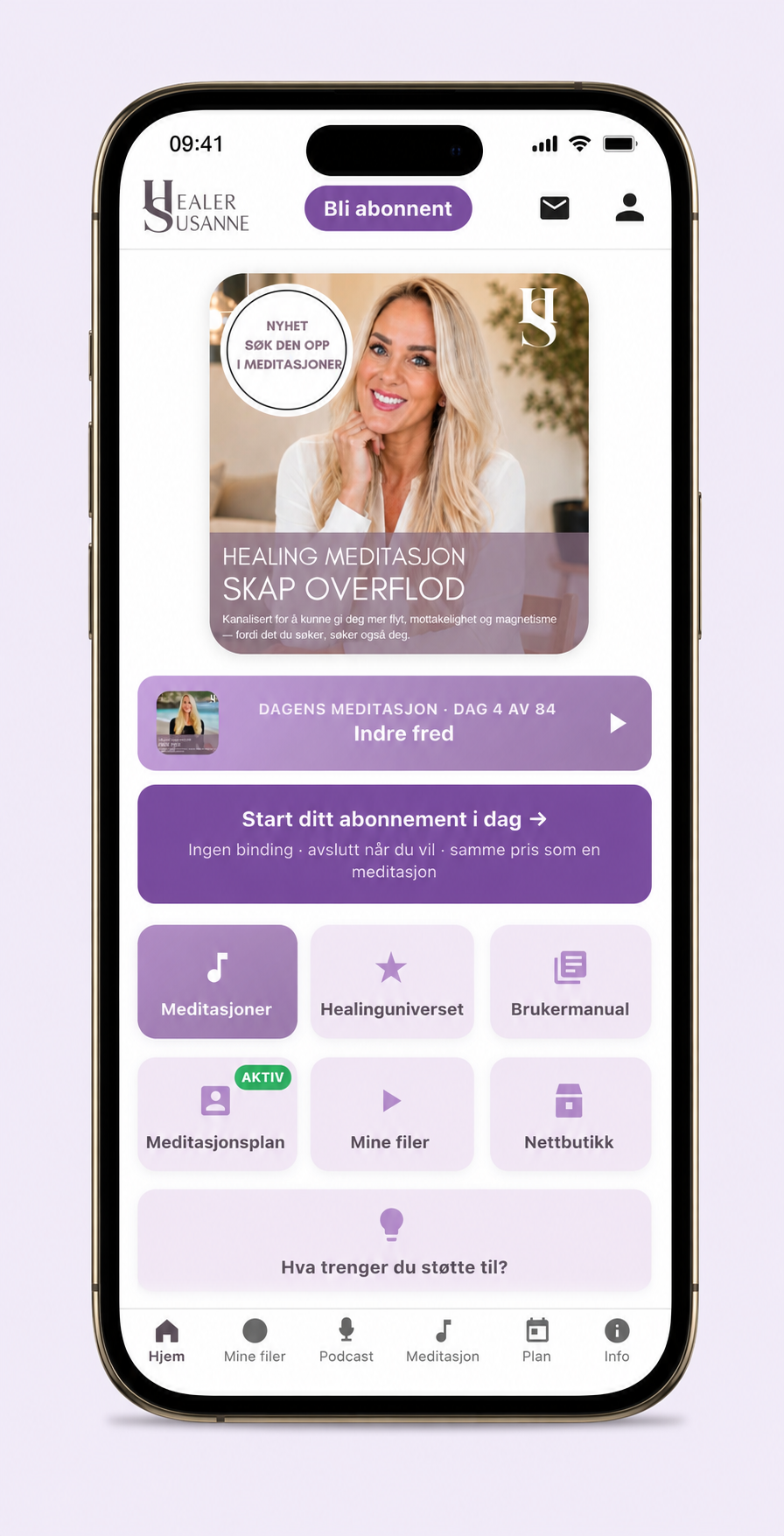 en fantastisk app til podcast, meditasjoner og meditasjonsplaner